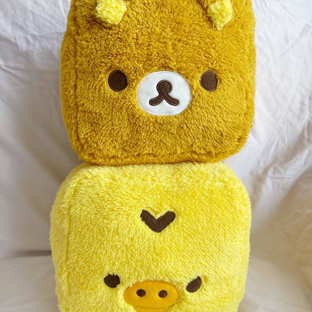 Rilakkuma and Kiiroitori Plushy Cube - Kawaii Japanese Plush Toy (NWT)